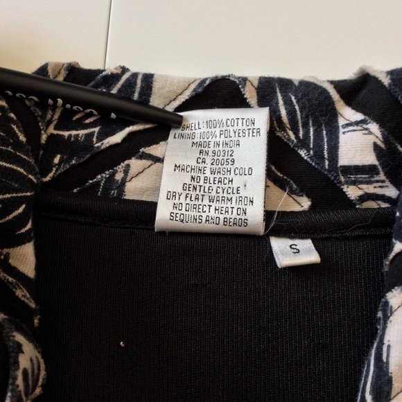 Parsley & Sage Black & Ivory Print Full Zip Jacket With Stretch S - Picture 8 of 11